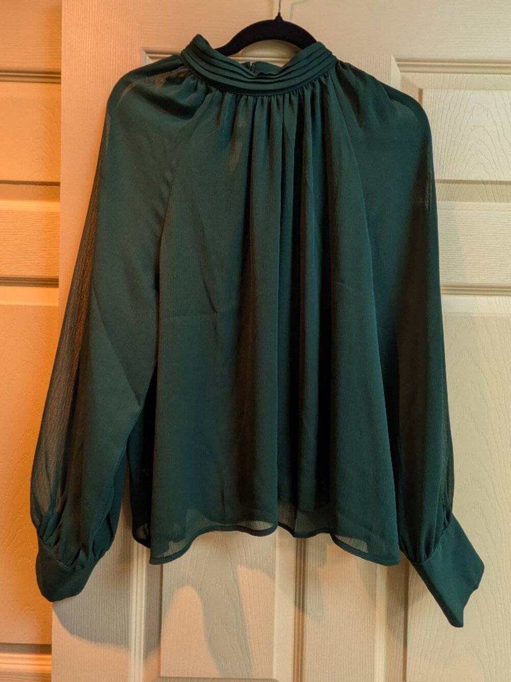 NWOT LOFT Sheer evergreen high neck top